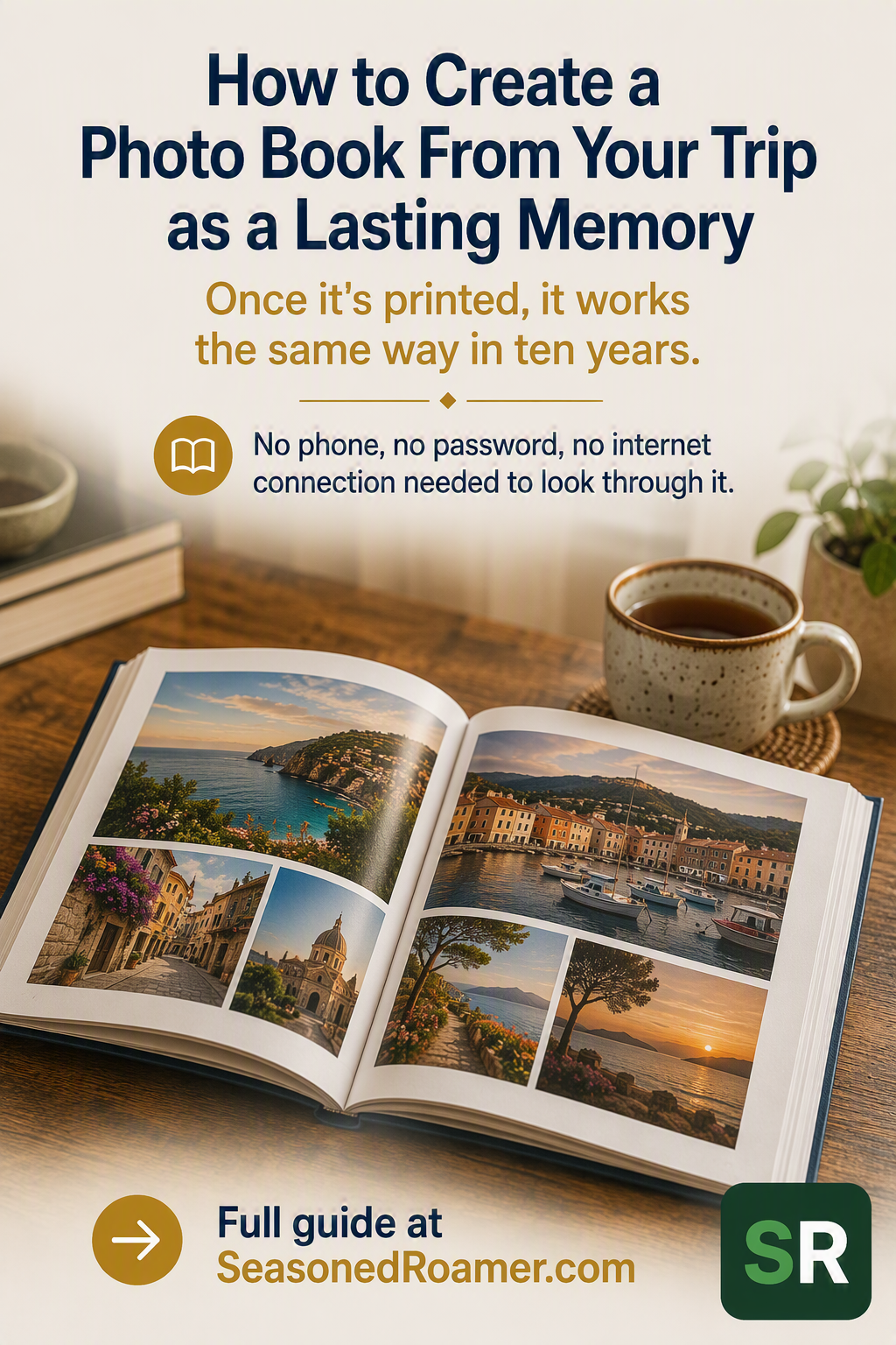 How to create a photo book from your trip as a lasting memory, no phone, password, or internet connection needed to look through it