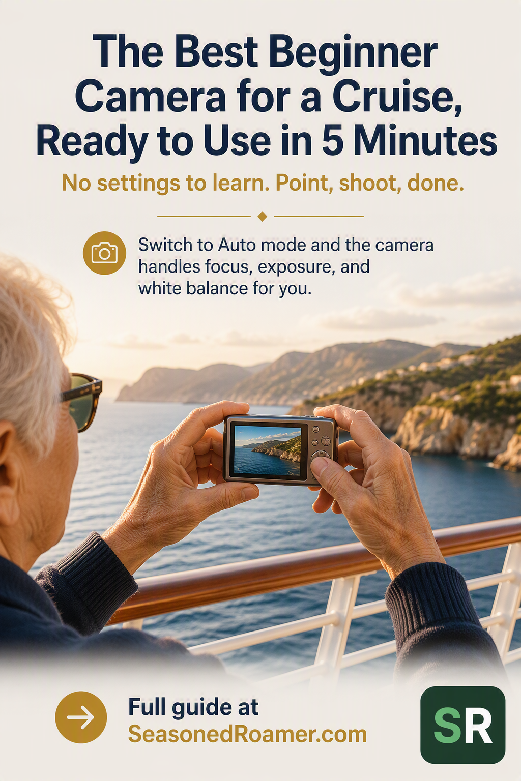 The best beginner camera for a cruise, ready to use in five minutes, no settings to learn